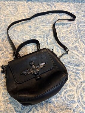 Disney Black Crossbody Bag with Bat Accent